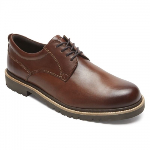 ROCKPORTSapato Oxford Masculino Marshall Biqueira Lisa - Couro Marrom Escuro