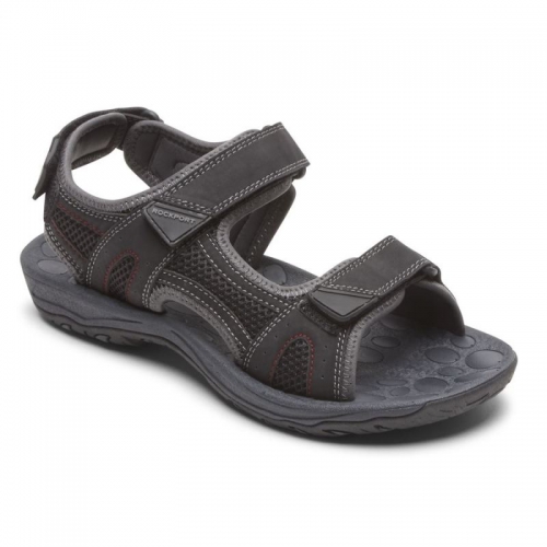 SANDÁLIA MASCULINA ROCKPORT HAYES COM TIRAS QUARTO - PRETA