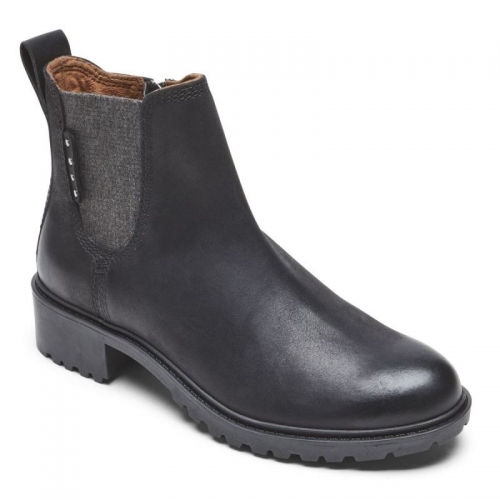 BOTA CHELSEA DE INVERNO COBB HILL FEMININA ROCKPORT - IMPERMEÁVEL - PRETA