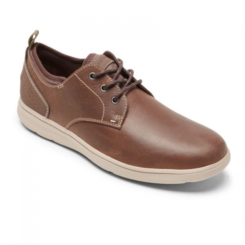 Sandália Masculina Rockport Beckwith Biqueira Lisa - Marrom Sudanês Lea/Java SDE