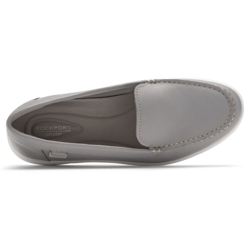 MOCASSINHO LAVÁVEL AYVA FEMININO ROCKPORT - COURO LAVÁVEL CINZA MESCLA