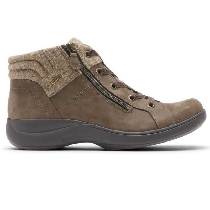 BOTA DE CANO BAIXO IMPERMEÁVEL REV STRIDARC FEMININA ROCKPORT - PEDRA