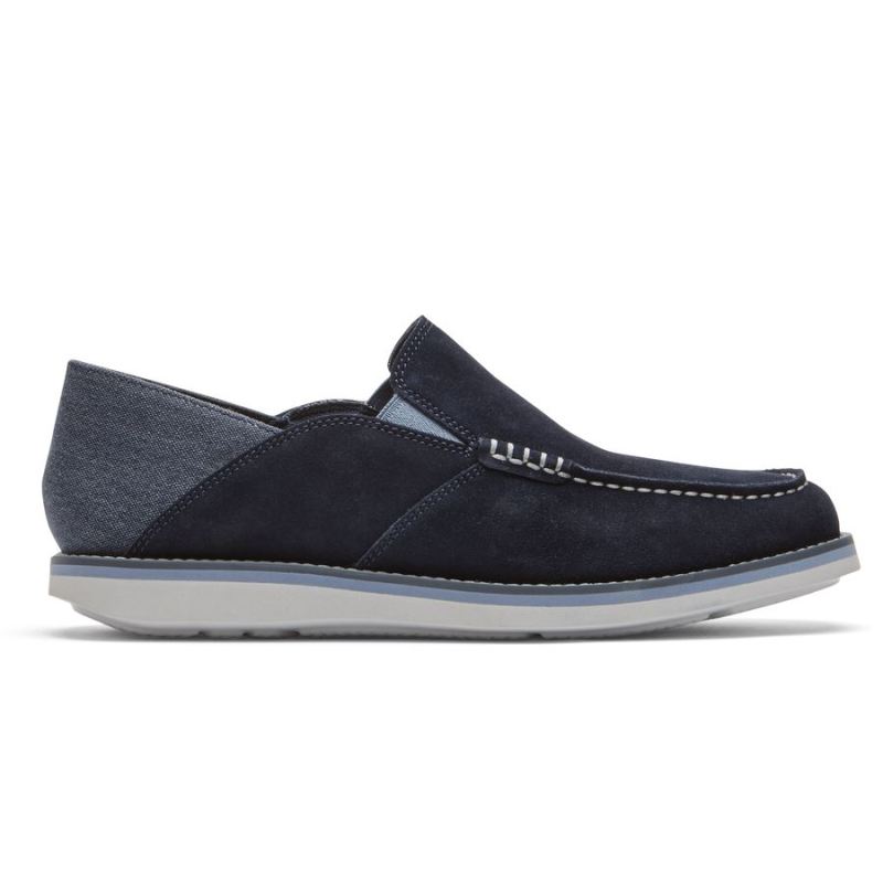 Mocassim ROCKPORT MASCULINO TUCKER VENETIAN CRUSH BACK - NOVO AZUL SOCIAL