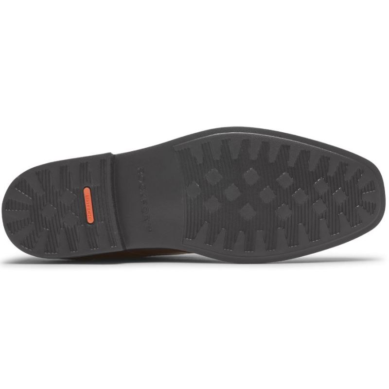 Sapato Oxford Masculino Rockport Slayter com Biqueira de Avental - Novo Marrom - Vidro