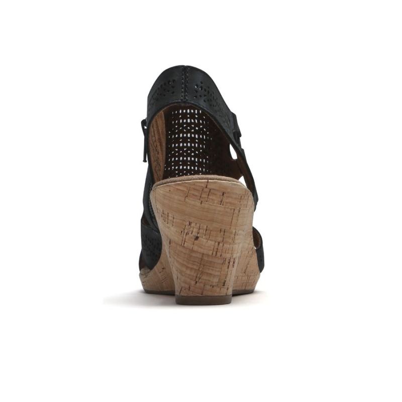 Sandália Anabela Cobb Hill Janna Feminina Rockport - Nobuck Preto