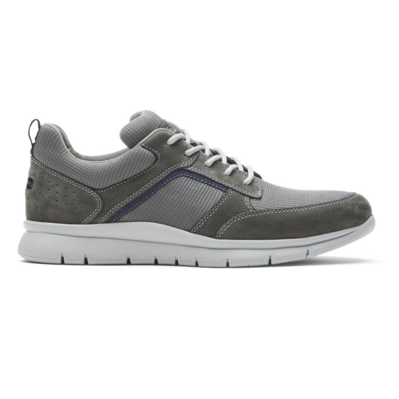 TÊNIS ROCKPORT MASCULINO PRIMETIME CASUAL MUDGUARD - CINZA MALHA/COURO