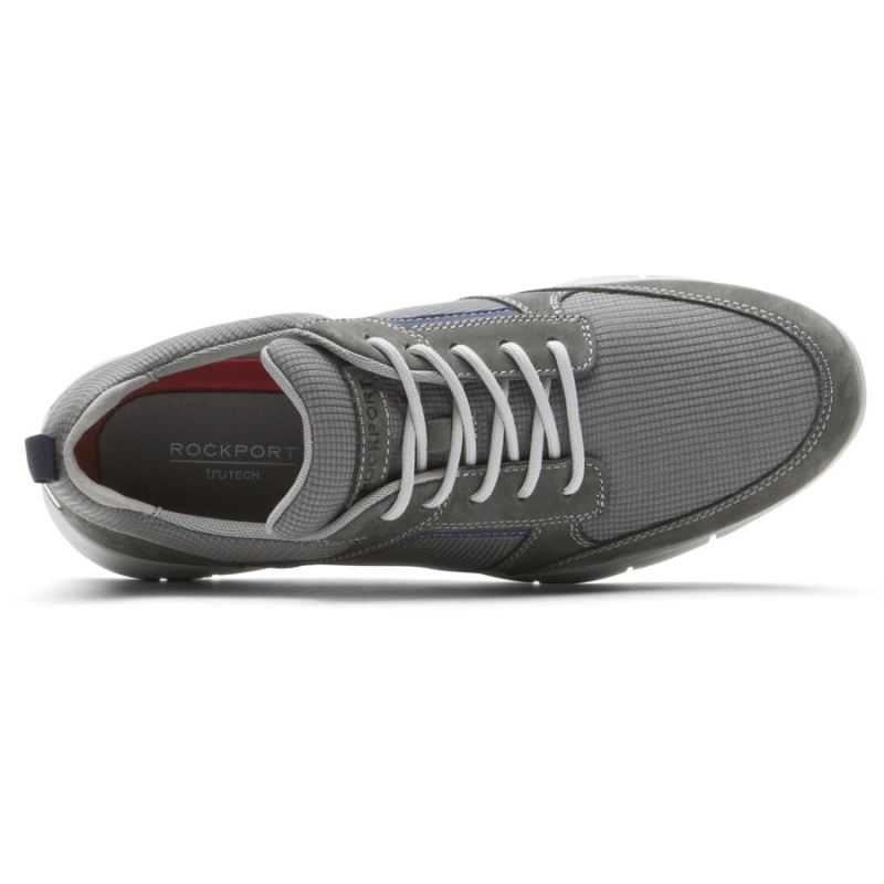 TÊNIS ROCKPORT MASCULINO PRIMETIME CASUAL MUDGUARD - CINZA MALHA/COURO