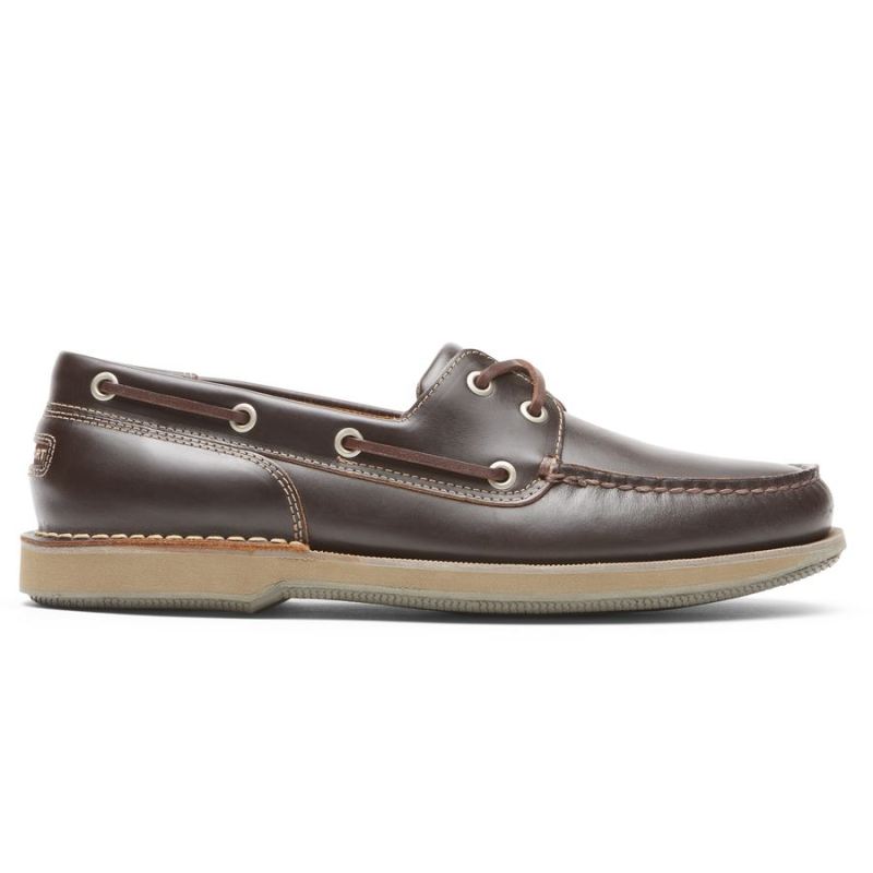 SAPATO NÁUTICO PERTH MASCULINO ROCKPORT - CERA DE ABELHA/MARROM ESCURO G