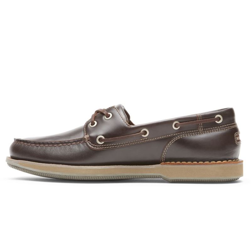 SAPATO NÁUTICO PERTH MASCULINO ROCKPORT - CERA DE ABELHA/MARROM ESCURO G