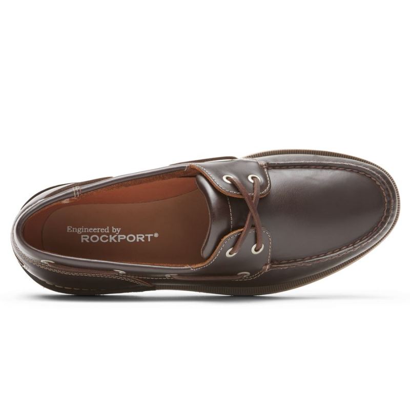SAPATO NÁUTICO PERTH MASCULINO ROCKPORT - CERA DE ABELHA/MARROM ESCURO G