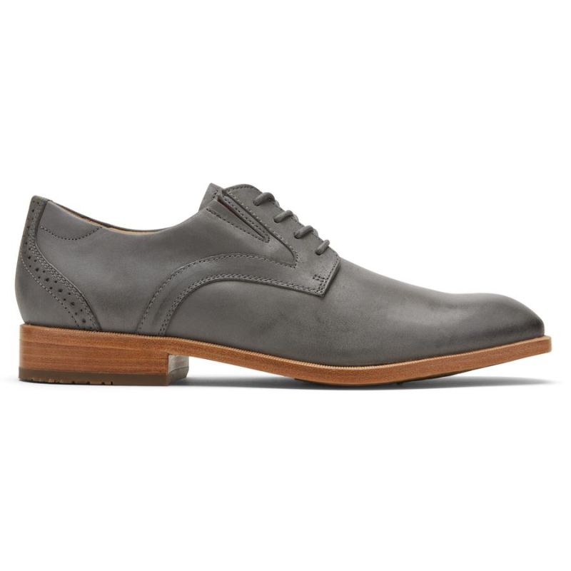 BOTA ROCKPORT MASCULINA TOTAL MOTION OFFICE COM BICO PLANO OXFORD - CINZA AÇO