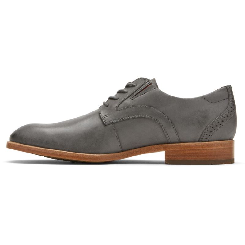 BOTA ROCKPORT MASCULINA TOTAL MOTION OFFICE COM BICO PLANO OXFORD - CINZA AÇO