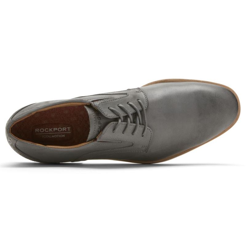 BOTA ROCKPORT MASCULINA TOTAL MOTION OFFICE COM BICO PLANO OXFORD - CINZA AÇO