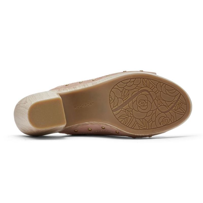 SANDÁLIA ROCKPORT VIVIANNE SLIDE FEMININA - ROSA TOSCANACOM TACHAS