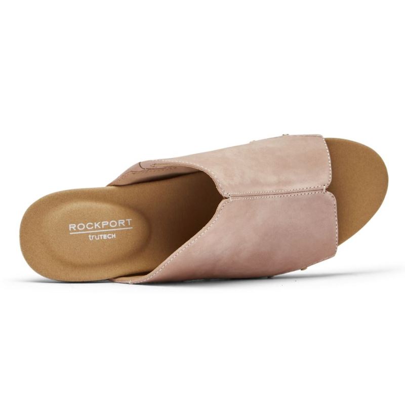 SANDÁLIA ROCKPORT VIVIANNE SLIDE FEMININA - ROSA TOSCANACOM TACHAS