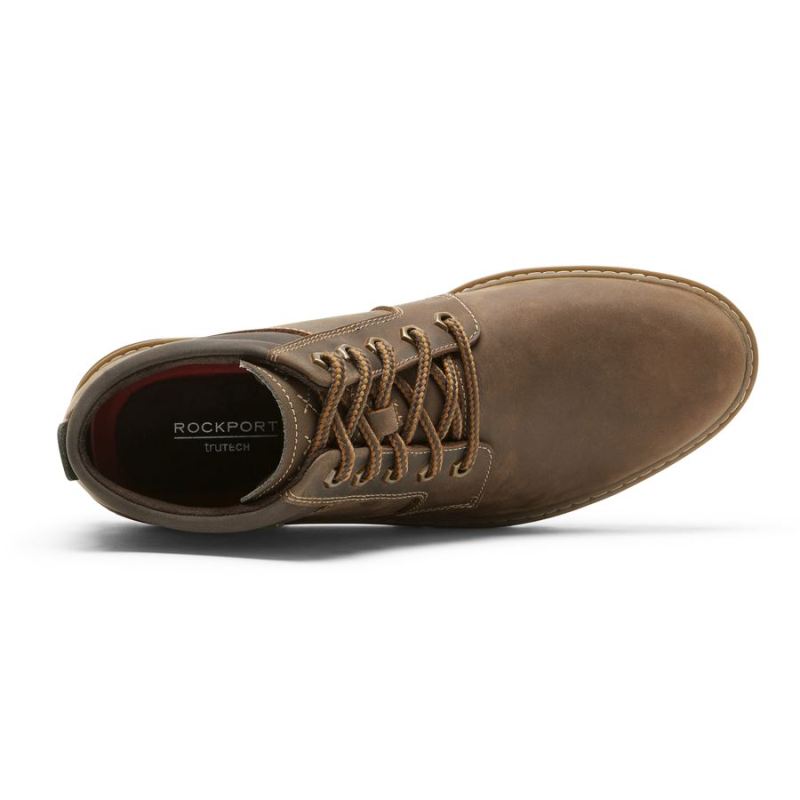 BOTA MASCULINA ROCKPORT WEATHER OR NOT - IMPERMEÁVEL - COURO/CAMURÇA NOVO BEGE