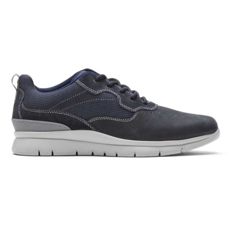 TÊNIS MASCULINO ROCKPORT STEWART COM BICO PLANO - CAMURÇA NUBUCK MARINHO - Malha