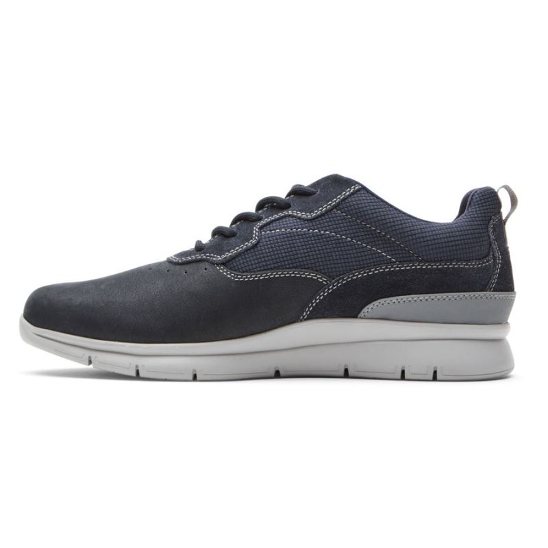 TÊNIS MASCULINO ROCKPORT STEWART COM BICO PLANO - CAMURÇA NUBUCK MARINHO - Malha