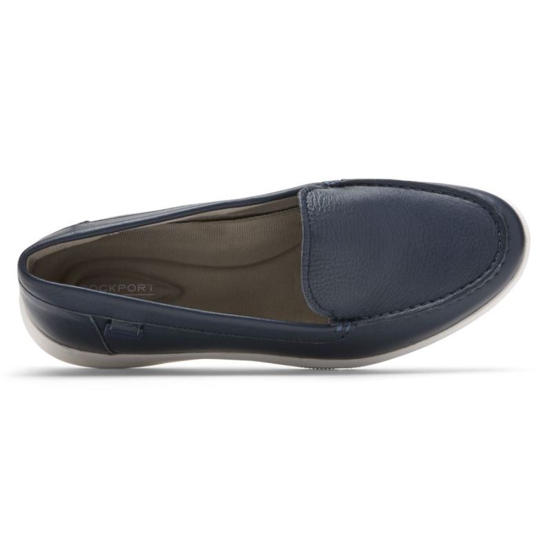 MOCASSINO LAVÁVEL AYVA FEMININO ROCKPORT - COURO LAVÁVEL AZUL-MARINHO