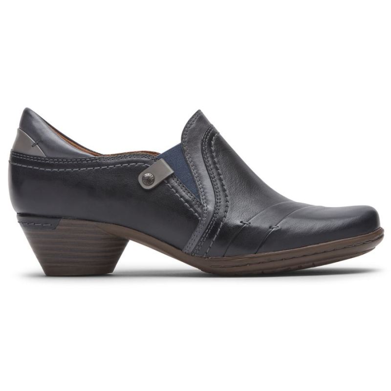 ROCKPORT COBB HILL LAUREL SLIP-ON FEMININO - COURO AZUL