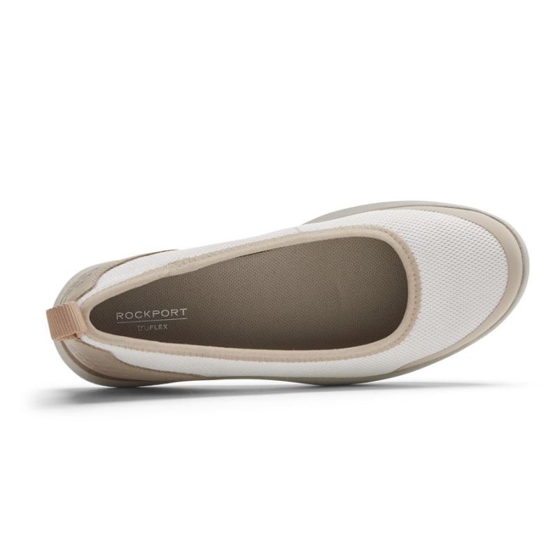 Tênis ROCKPORT TRUFLEX FLY KNIT BALLET FLAT BAUNILHA LAVÁVEL