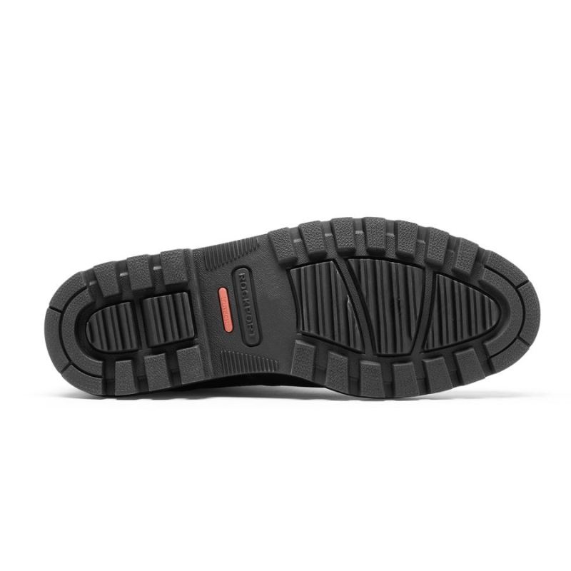 BOTA MASCULINA ROCKPORT RESISTENTE ÀS INTEMPÉRIES - COURO PRETO/CAMURÇA