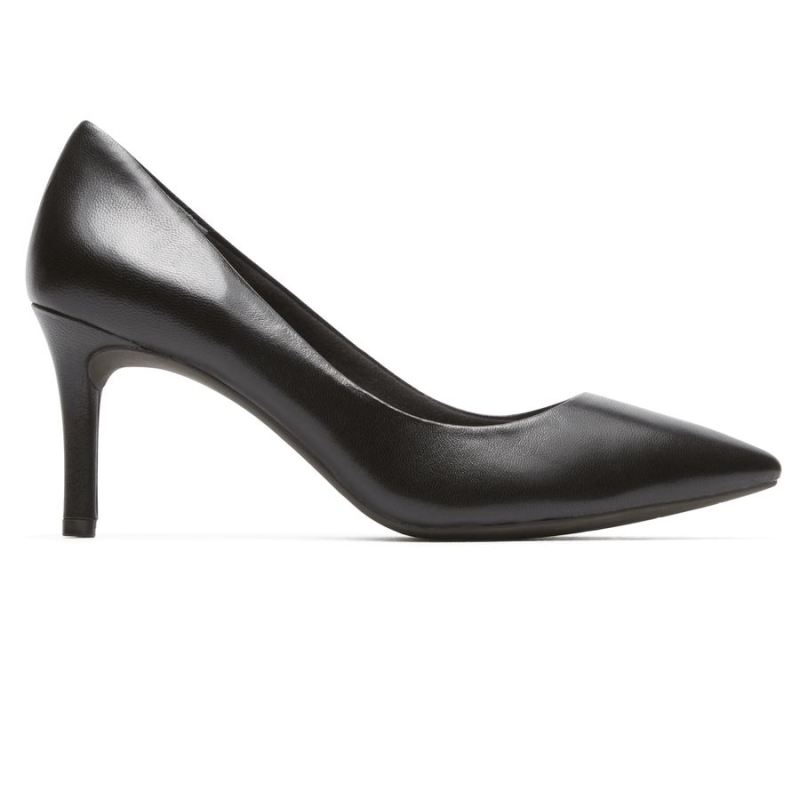 SALTO BICO FINO TOTAL MOTION FEMININO ROCKPORT COM 75MM - COURO PRETO