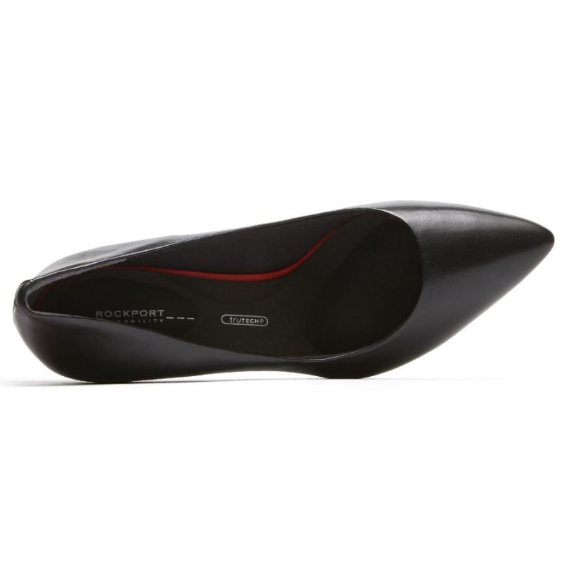 SALTO BICO FINO TOTAL MOTION FEMININO ROCKPORT COM 75MM - COURO PRETO