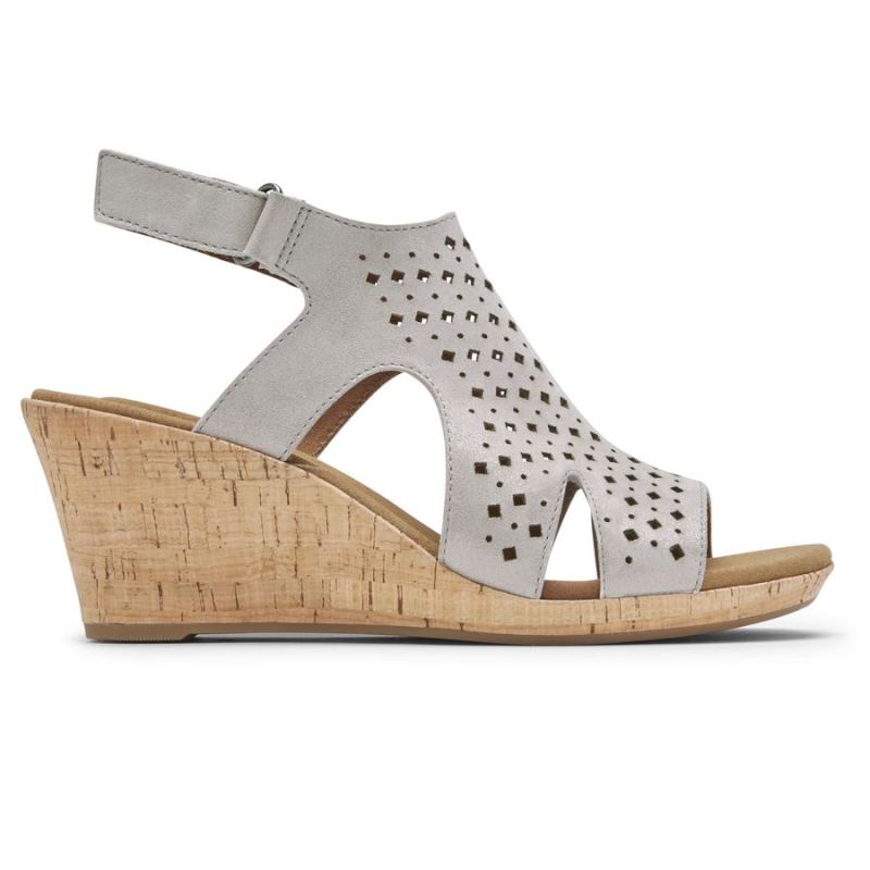 SALTO SLINGBACK BRIAH HOOD FEMININO ROCKPORT - CAQUI METALIZADO