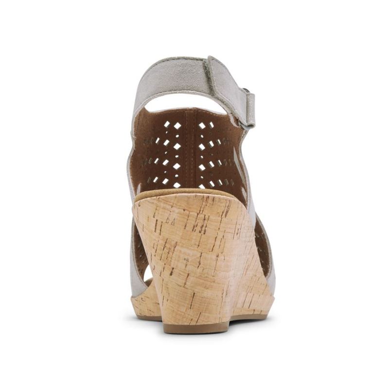 SALTO SLINGBACK BRIAH HOOD FEMININO ROCKPORT - CAQUI METALIZADO