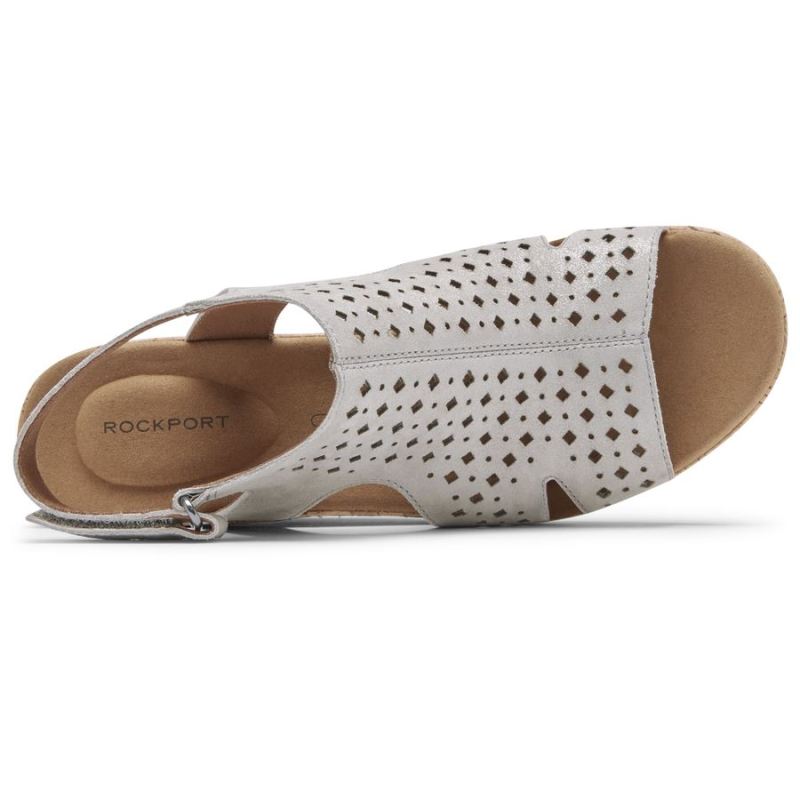 SALTO SLINGBACK BRIAH HOOD FEMININO ROCKPORT - CAQUI METALIZADO