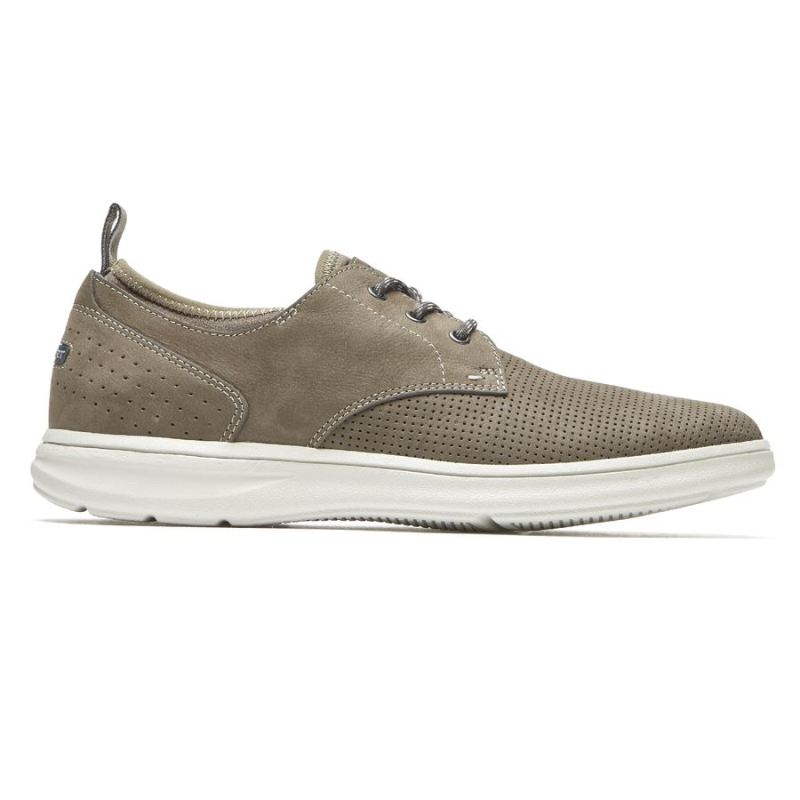 BOTA MASCULINA ROCKPORT ZADEN OXFORD COM BICO PLANO - BREEN PERFURADO EM NOBUCK