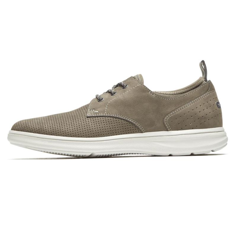 BOTA MASCULINA ROCKPORT ZADEN OXFORD COM BICO PLANO - BREEN PERFURADO EM NOBUCK