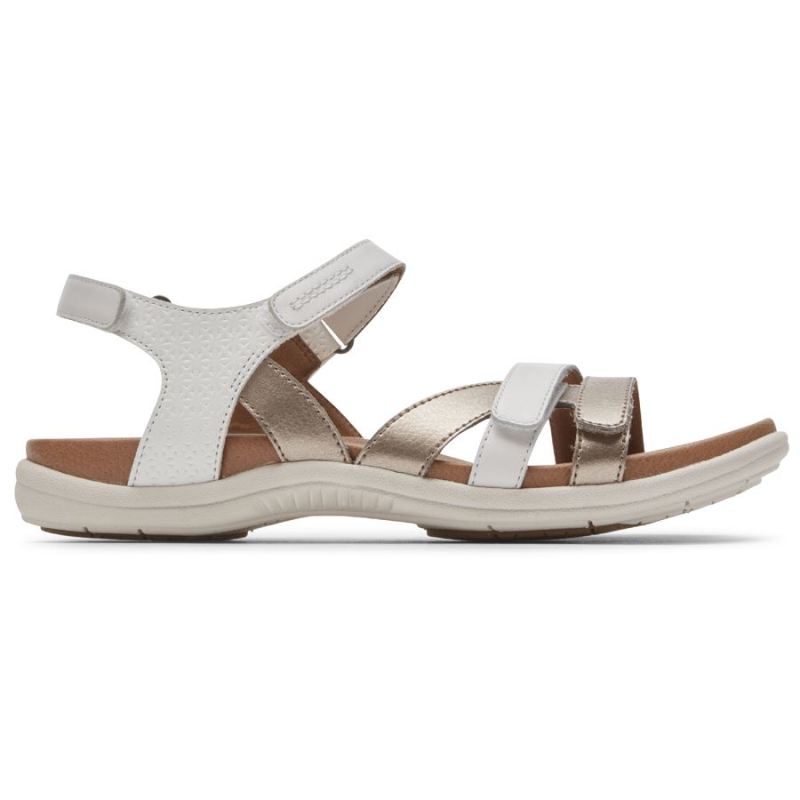 Sandália Feminina Rockport Cobb Hill Rubey de 3 Tiras - Branca