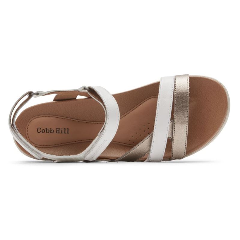 Sandália Feminina Rockport Cobb Hill Rubey de 3 Tiras - Branca