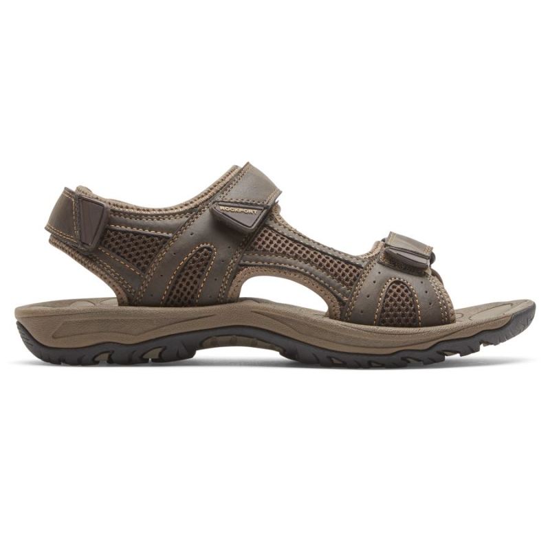 SANDÁLIA MASCULINA ROCKPORT HAYES COM TIRAS QUARTO - MARROM