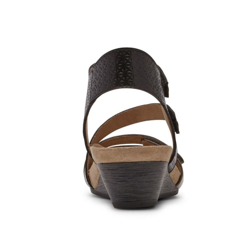 SANDÁLIA COBB HILL HOLLYWOOD FEMININA ROCKPORT COM 4 TIRAS - PRETA MULTI