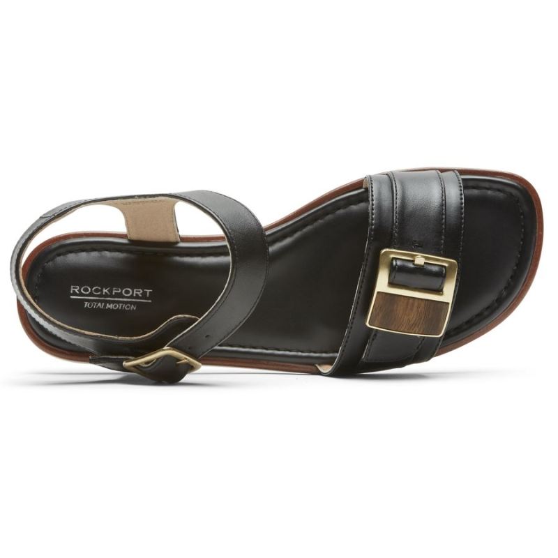 SANDÁLIA ROCKPORT TOTAL MOTION ZADIE BUCKLE FEMININA - PRETA