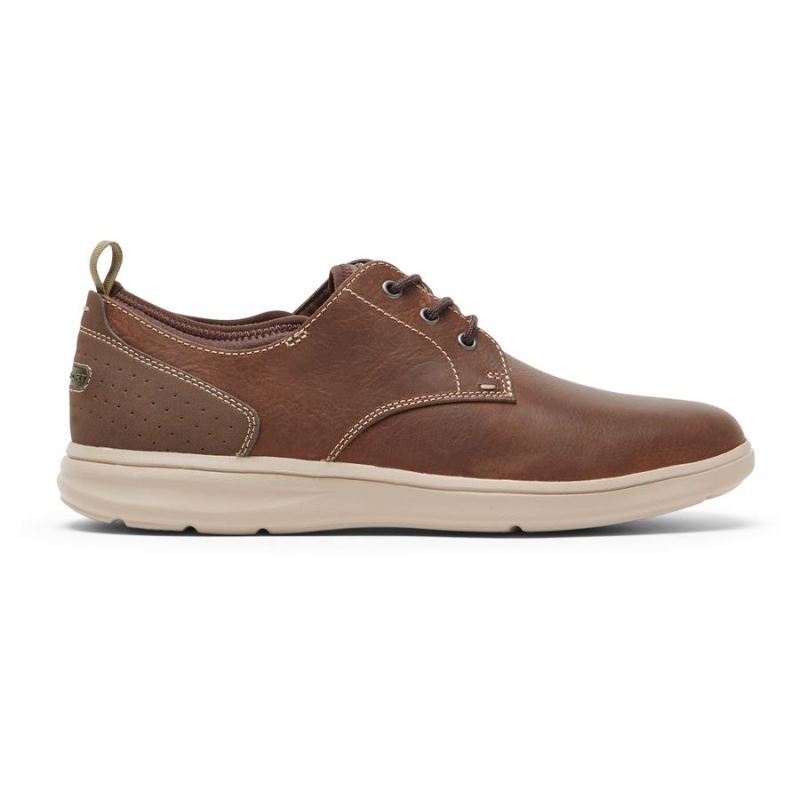 Sandália Masculina Rockport Beckwith Biqueira Lisa - Marrom Sudanês Lea/Java SDE