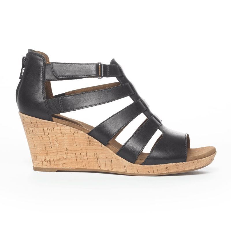 SANDÁLIA ROCKPORT BRIAH GLADIATOR - COURO PRETO