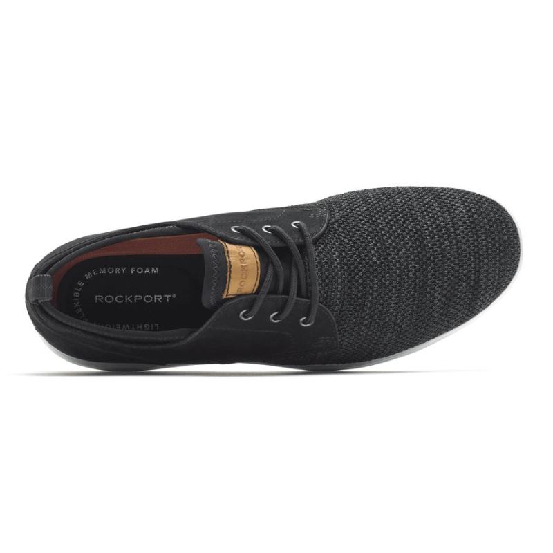 TÊNIS ROCKPORT MASCULINO ZADEN BICO LISA OXFORD PRETO NUBUCK/MACHINE