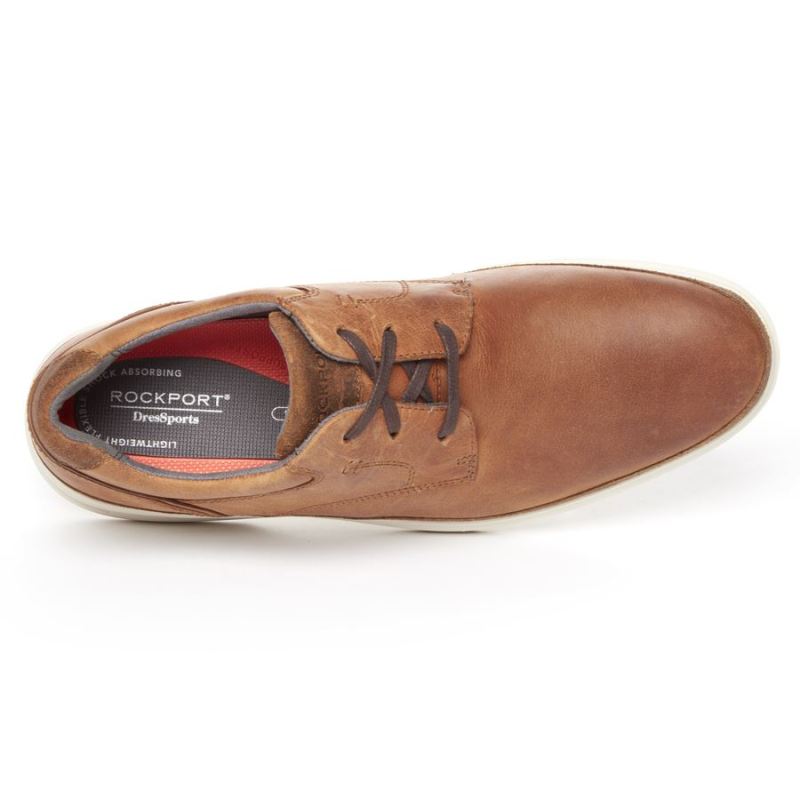Sapato Social Masculino Rockport Sports 2 Go Bico Liso - Novo Caramelo