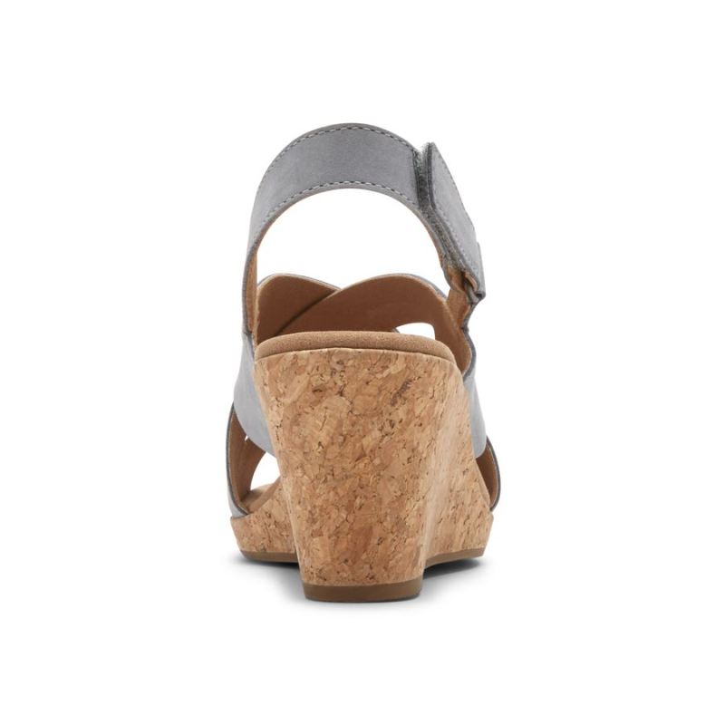 SANDÁLIA ROCKPORT FEMININA BRIAH SLOT SLINGBACK - AZUL CHAMBRAY
