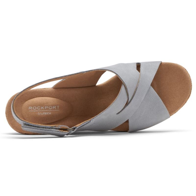 SANDÁLIA ROCKPORT FEMININA BRIAH SLOT SLINGBACK - AZUL CHAMBRAY