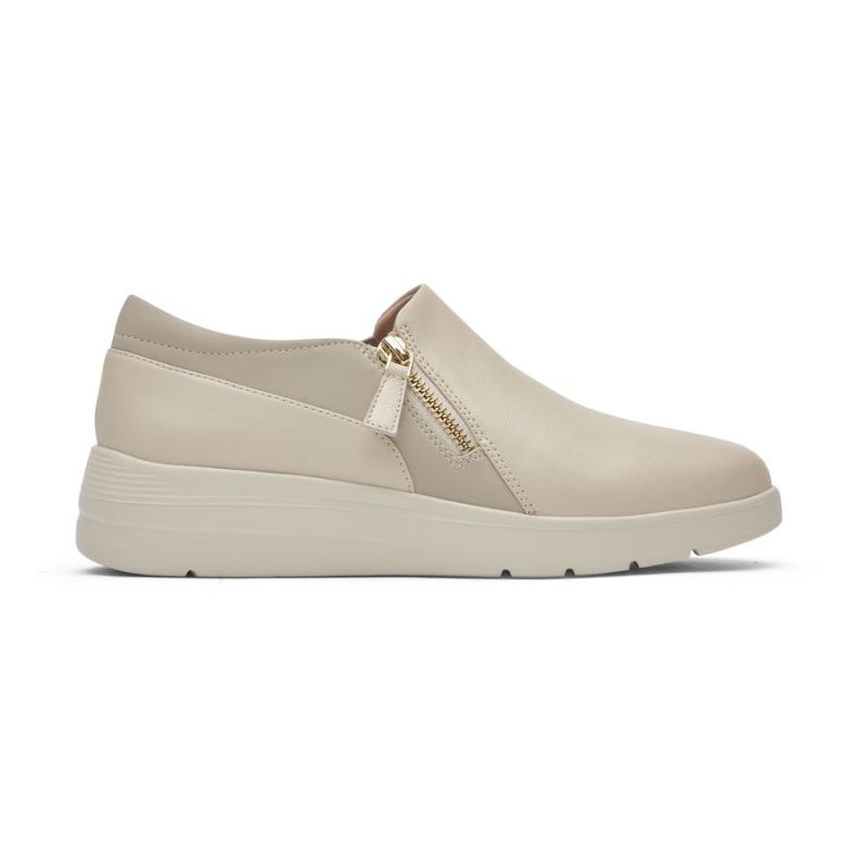 TÊNIS TOTAL MOTION LILLIE COM ZÍPER LATERAL Feminino ROCKPORT - BAUNILHA