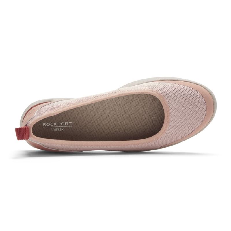 ROCKPORT TRUFLEX FLY KNIT BALLET FEMININO - ROSA PLANO - MALHA LAVÁVEL
