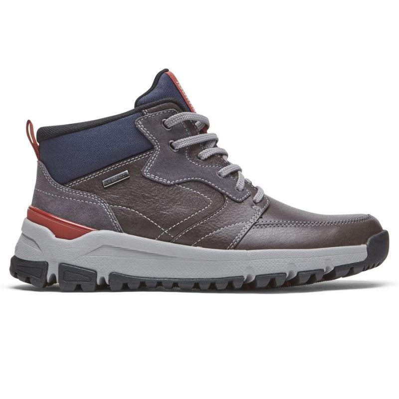 BOTA MASCULINA ROCKPORT GLASTONBURY MID - IMPERMEÁVEL - CINZA AÇOCOURO/CAMURÇA