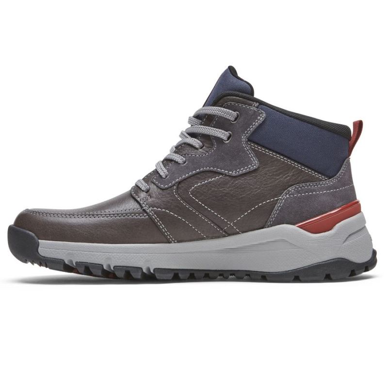 BOTA MASCULINA ROCKPORT GLASTONBURY MID - IMPERMEÁVEL - CINZA AÇOCOURO/CAMURÇA
