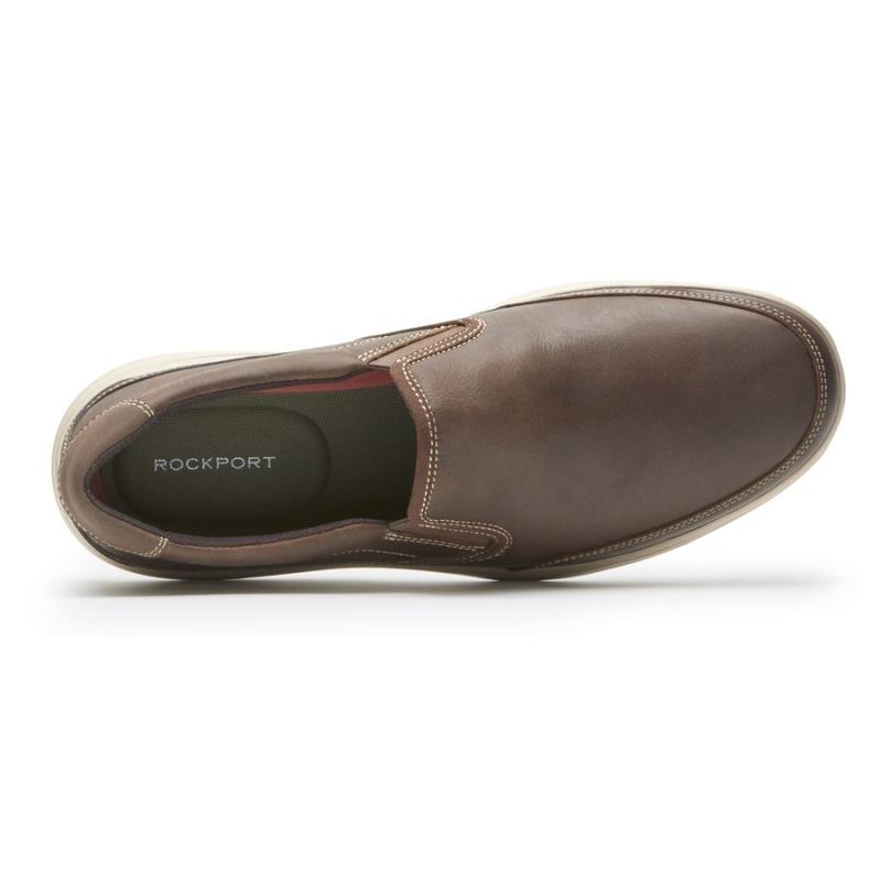 ROCKPORT BECKWITH MASCULINO SLIP-ON COURO MARROM