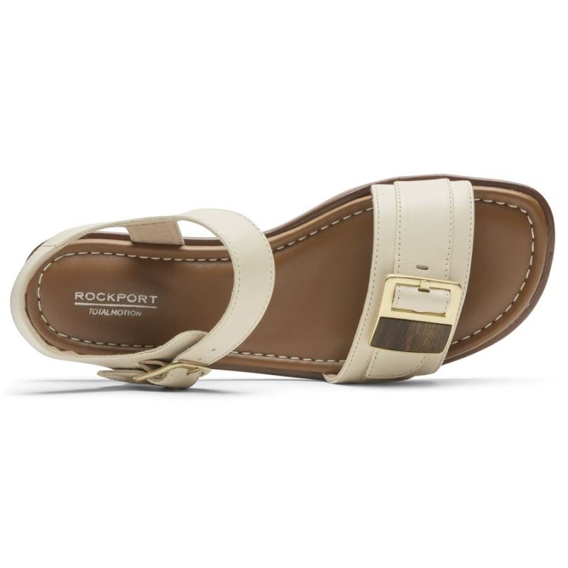 SANDÁLIA ROCKPORT FEMININA TOTAL MOTION ZADIE COM FIVELA - BAUNILHA